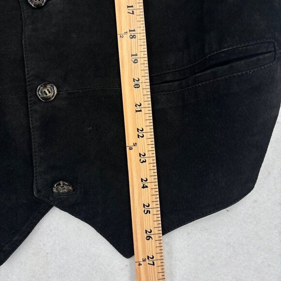 Wilsons Leather Vest Mens XL Black Suede Button Up Adjustable Back Strap Western - Picture 12 of 12